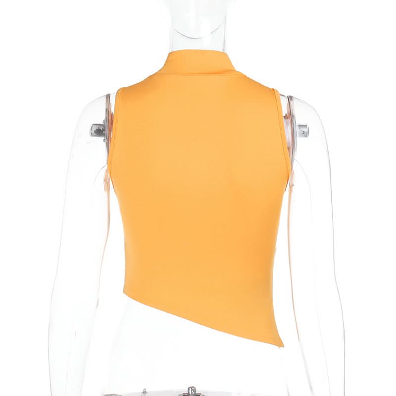 High neck sleeveless beaded top