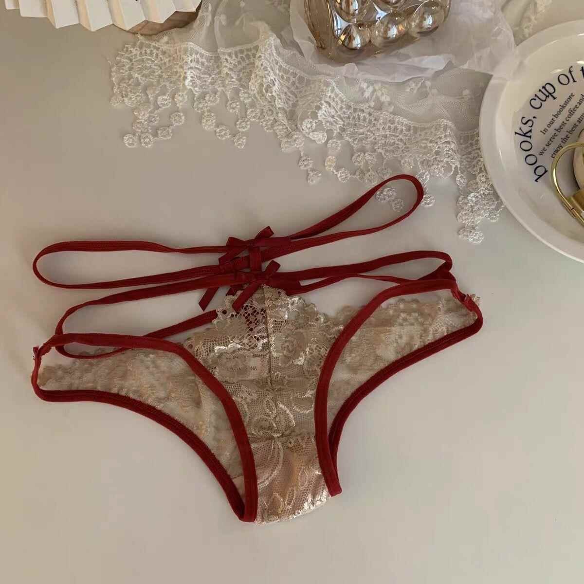 Lace hollow out cross front adjustable short pant