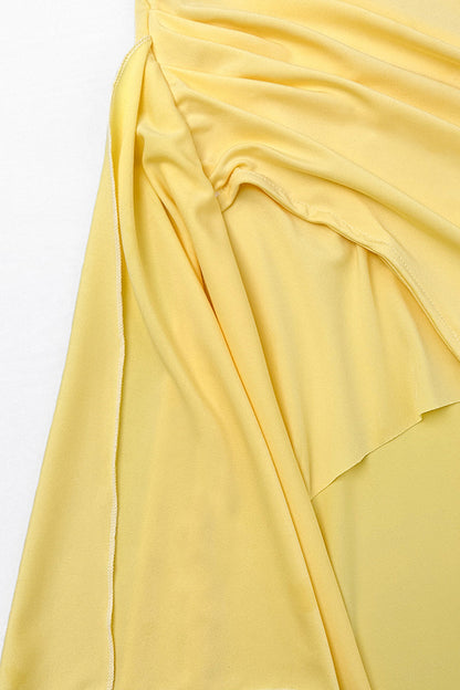 Sexy Slit Flounce Strapless Evening Dresses