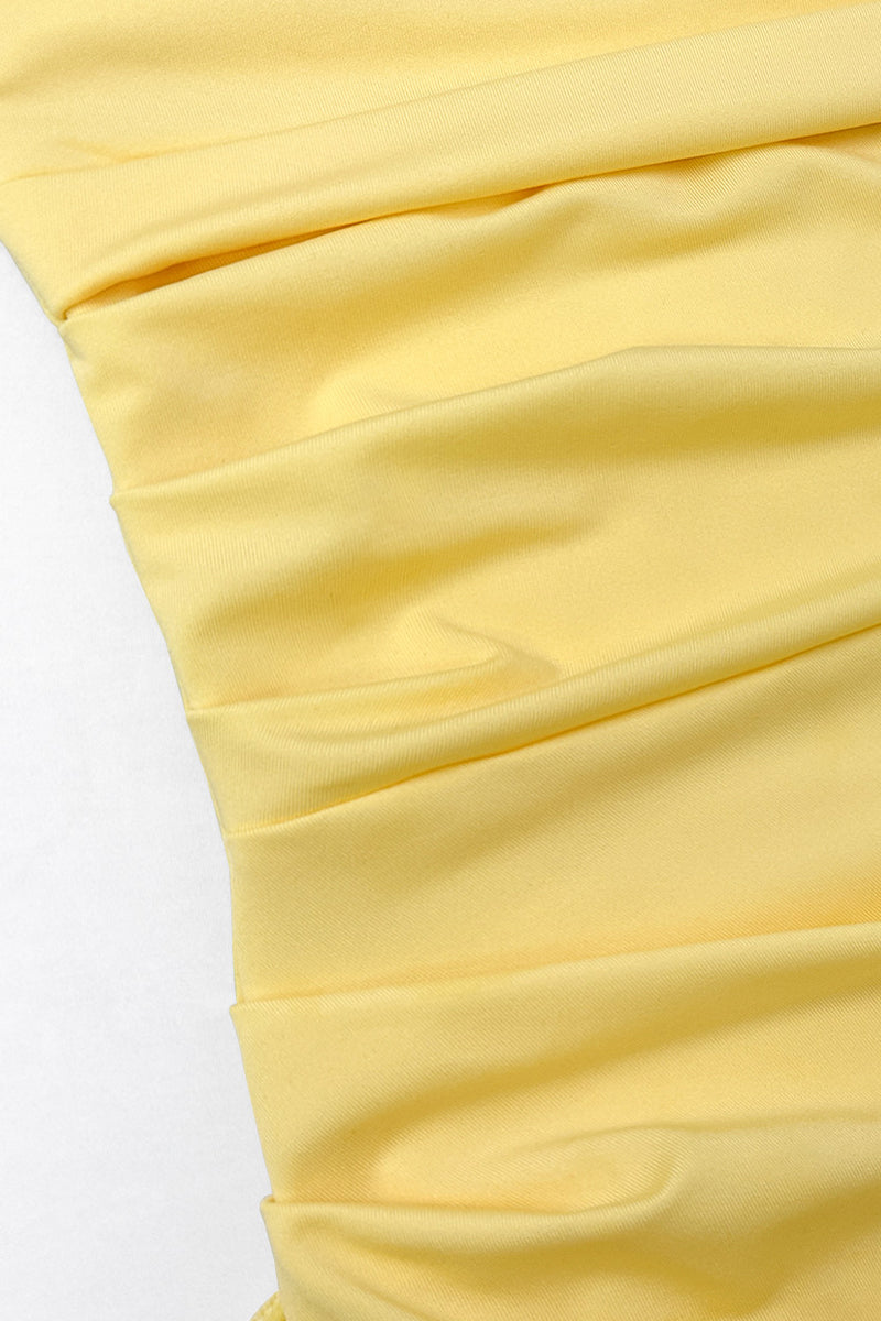 Sexy Slit Flounce Strapless Evening Dresses