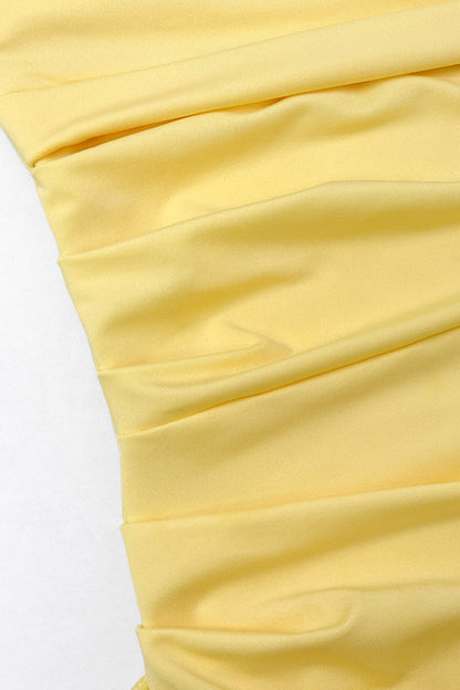 Sexy Slit Flounce Strapless Evening Dresses