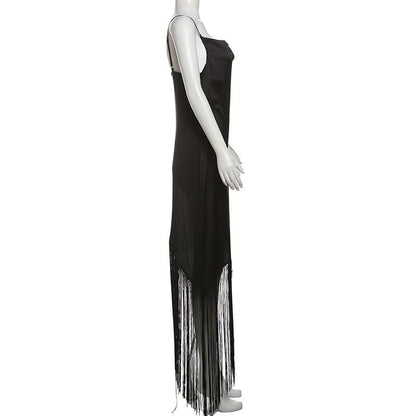 V neck tassels solid irregular cami top