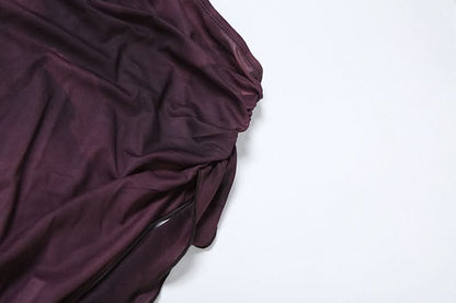 Tie dye ruffle slit midi skirt