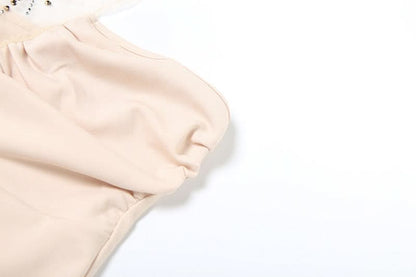 Halter beaded backless ruched mini dress