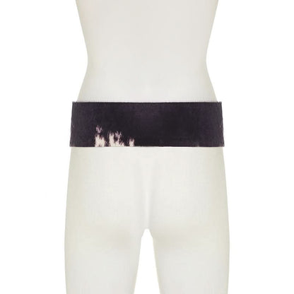 Contrast buckle PU leather patchwork belt