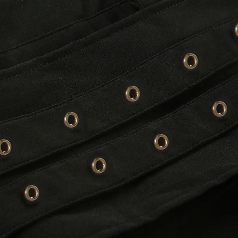 Button buckle solid low rise short pant