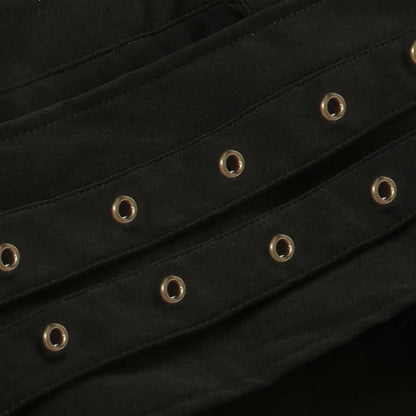 Button buckle solid low rise short pant