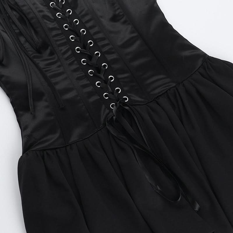 One shoulder lace up mini dress