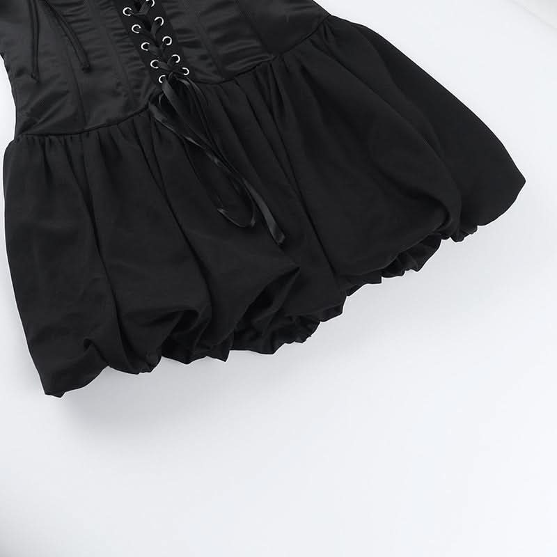 One shoulder lace up mini dress
