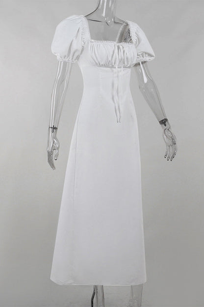 Sexy Pocket Lace Up U Neck Long Dresses