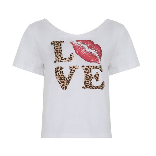 Short sleeve leopard print top