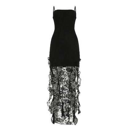 Ruffle lace cami mini dress