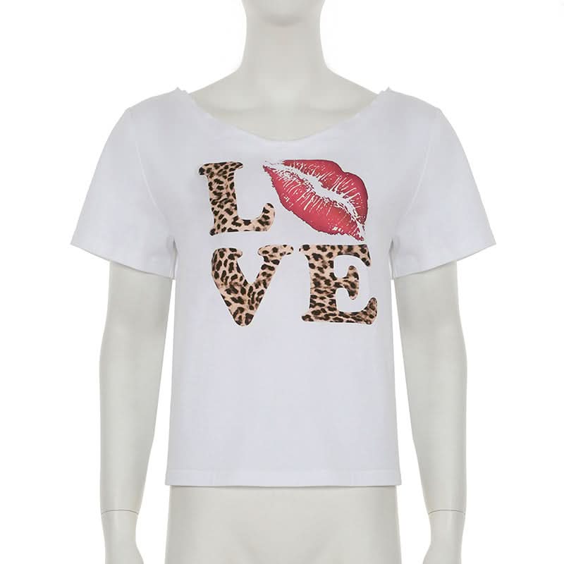 Short sleeve leopard print top
