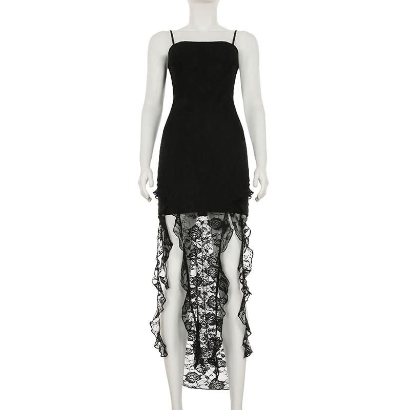 Ruffle lace cami mini dress