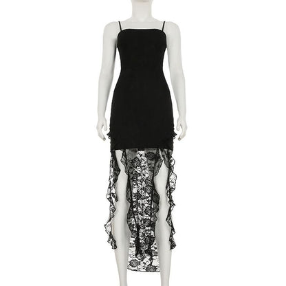 Ruffle lace cami mini dress