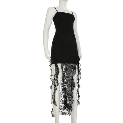 Ruffle lace cami mini dress