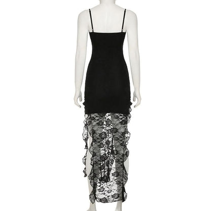 Ruffle lace cami mini dress