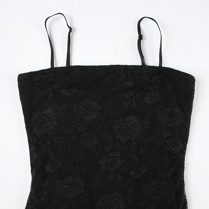 Ruffle lace cami mini dress