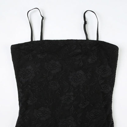 Ruffle lace cami mini dress