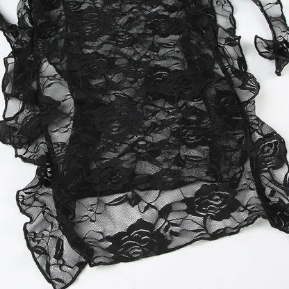 Ruffle lace cami mini dress