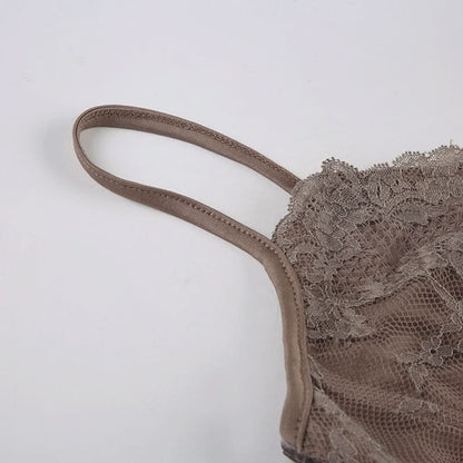 Sweetheart neck leopard print lace hem cami top