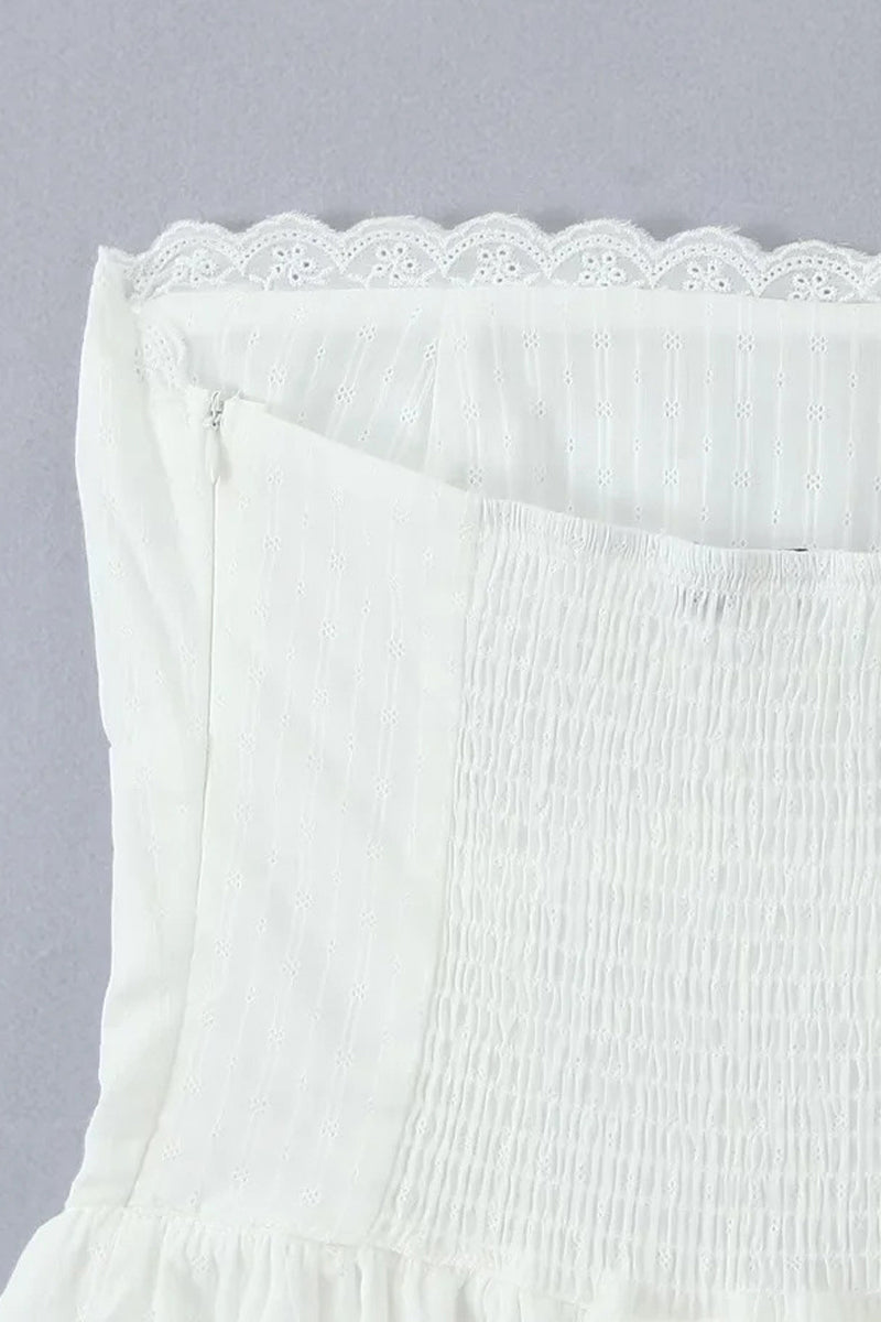 Sexy Lace Patchwork Strapless Strapless Dresses