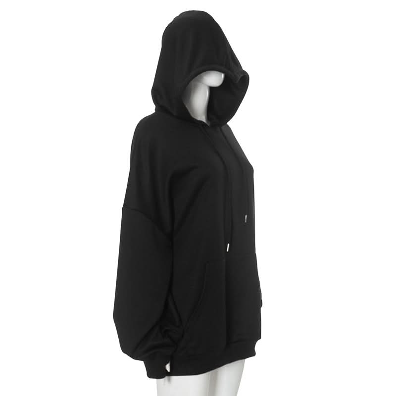 Hoodie drawstring long sleeve gloves pocket top