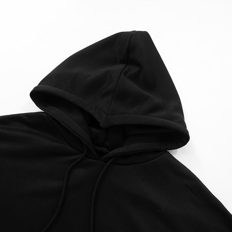 Hoodie drawstring long sleeve gloves pocket top