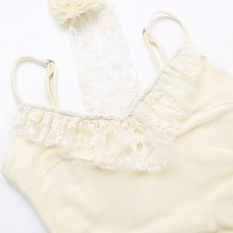 Lace slit v neck ruched backless cami maxi dress