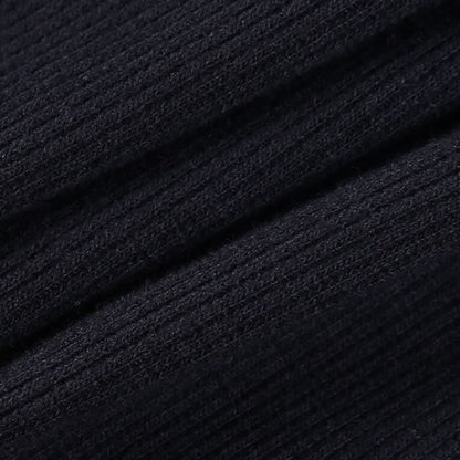 High rise letter pattern ribbed contrast short pant