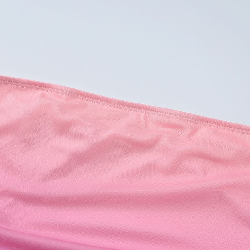 Gradient mesh ruched backless tube midi dress