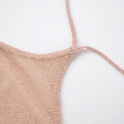 Halter flower print backless mesh midi dress