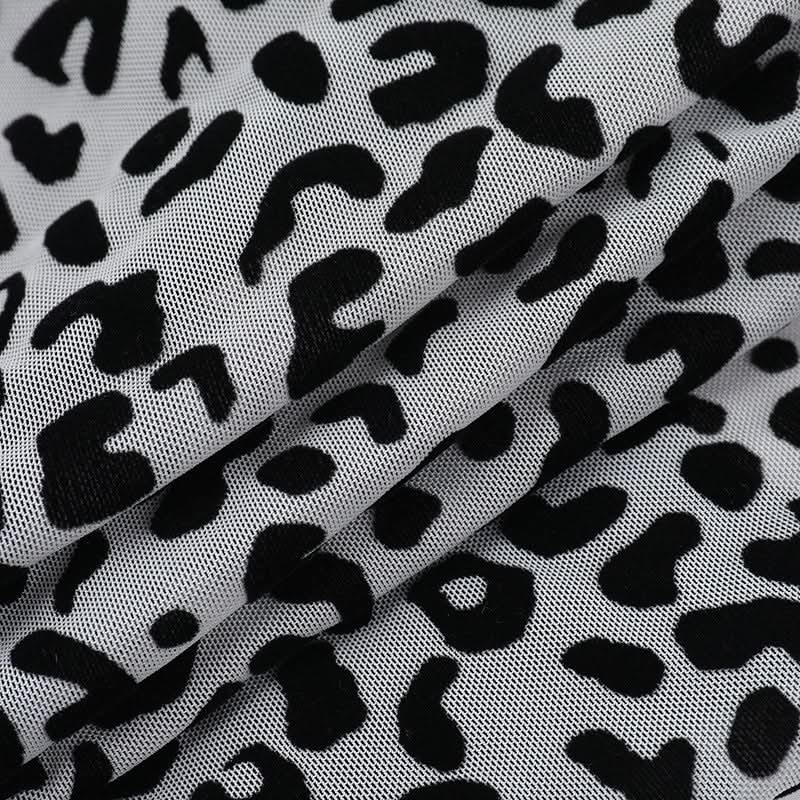 Halter leopard print self tie backless top