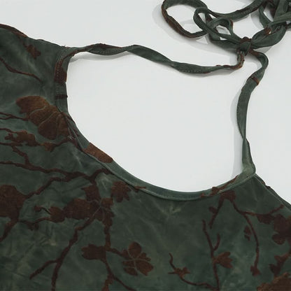 Long sleeve backless self tie slit maxi dress