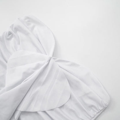 Ruffle ruched solid tube top