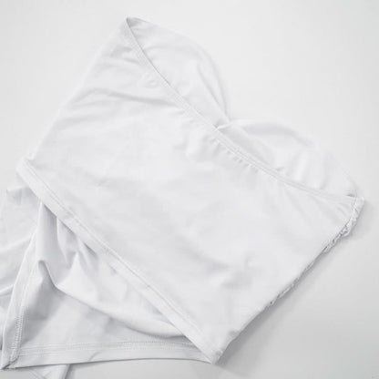 Ruffle ruched solid tube top