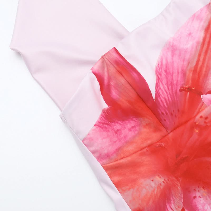 Flower print halter tube top