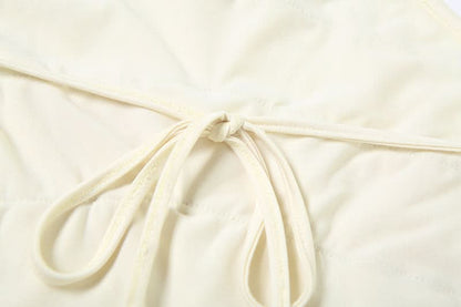 Halter ruffle self tie backless top