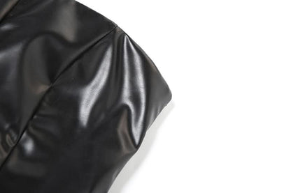 PU leather corset tube top