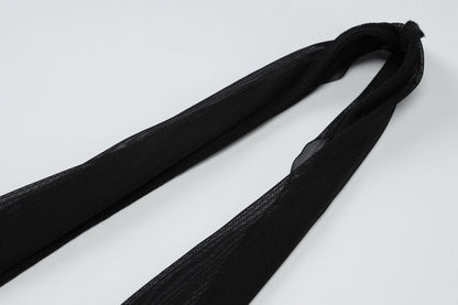 Halter mesh patchwork slit mini dress