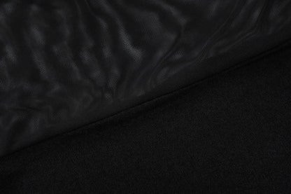 Halter mesh patchwork slit mini dress