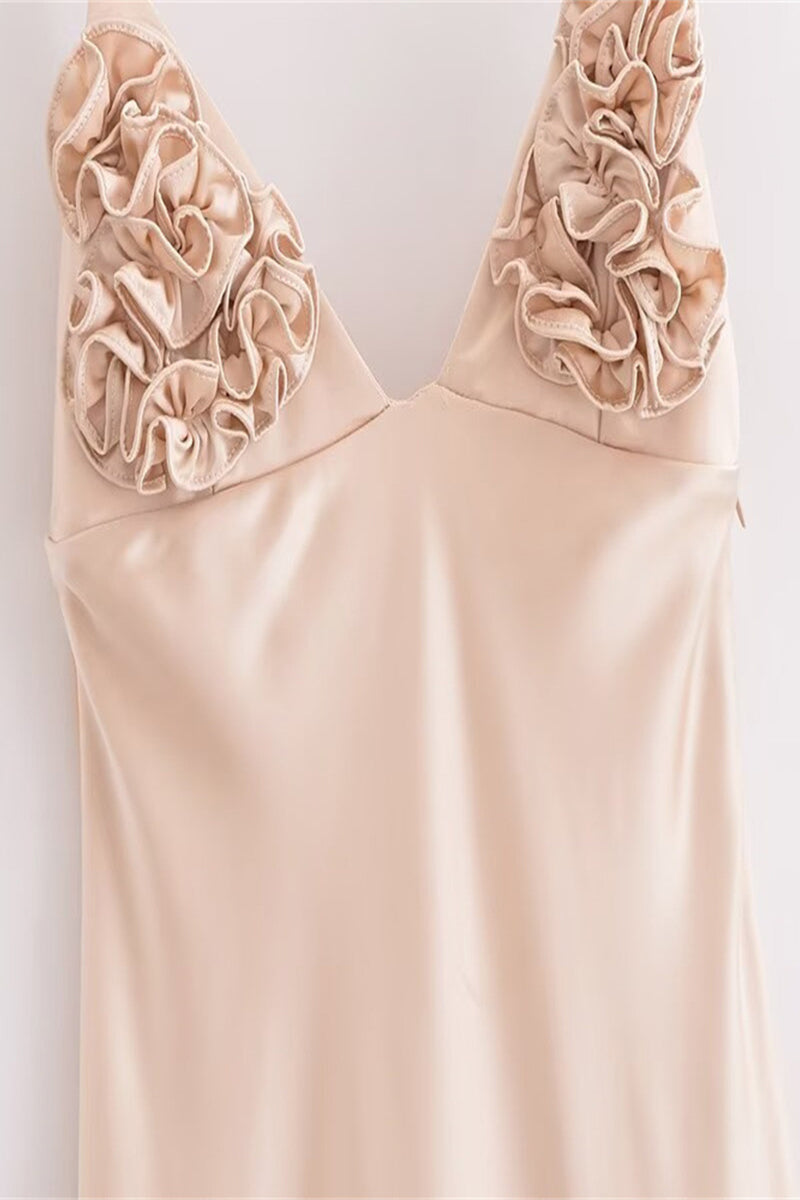 Sexy Patchwork Flowers V Neck Sling Dresses