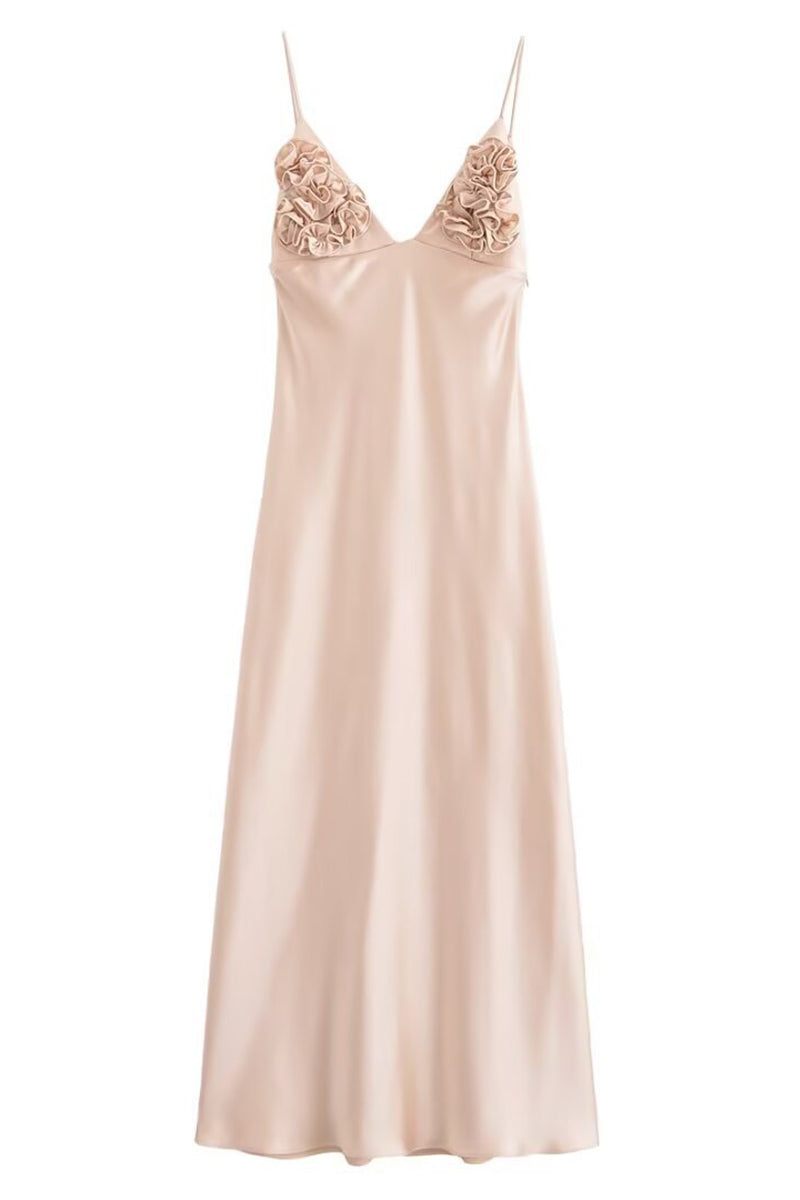 Sexy Patchwork Flowers V Neck Sling Dresses