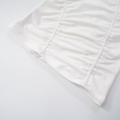 Short sleeve ruched solid top