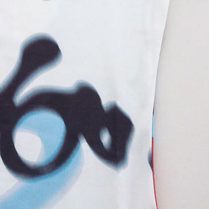 Long sleeve high neck graffiti print maxi dress