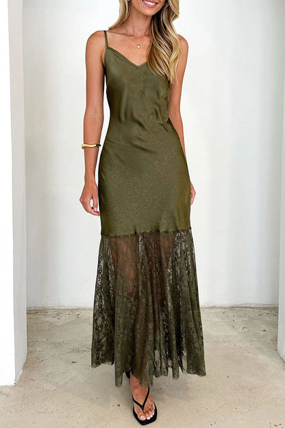 Sexy Lace V Neck Sling Dresses