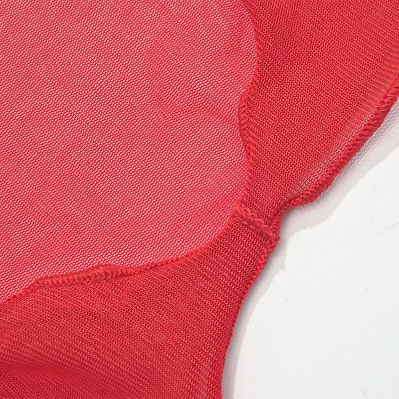 Mesh sleeveless hollow out slit knotted cut out maxi dress