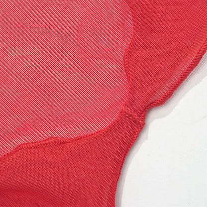 Mesh sleeveless hollow out slit knotted cut out maxi dress