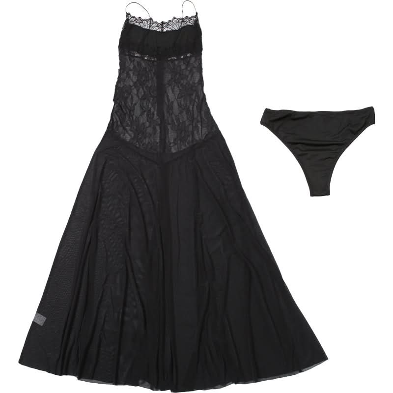 Mesh lace 2 piece cami maxi dress