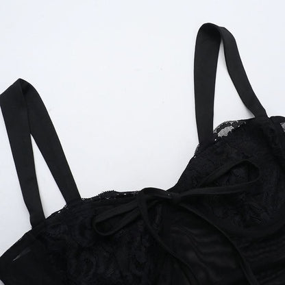 Hollow out mesh ruched cami cut out maxi dress